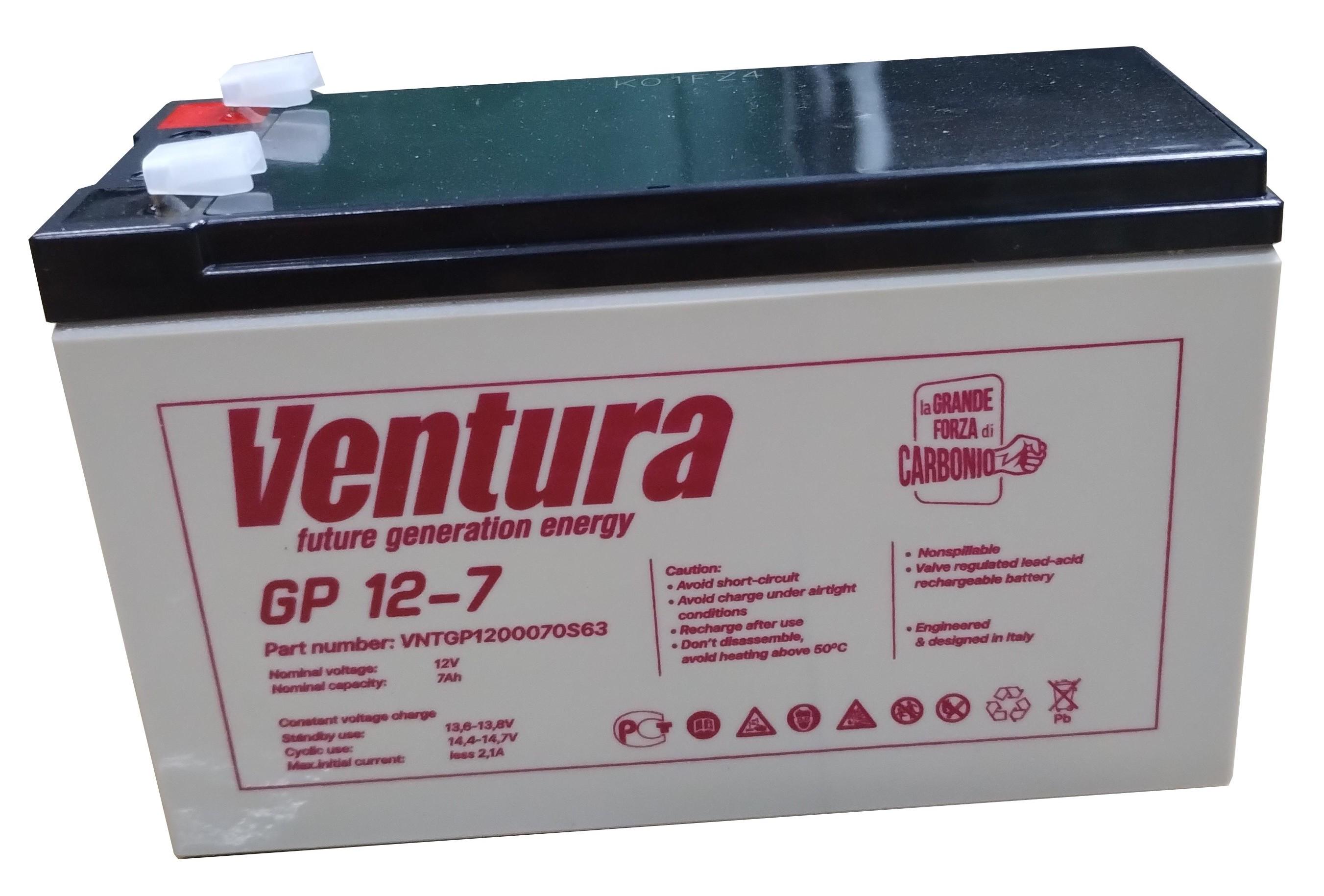 Акумулятор свинцово-кислотний AGM VENTURA GP 12-7 12 V 7 Ah Чорний (12088709)